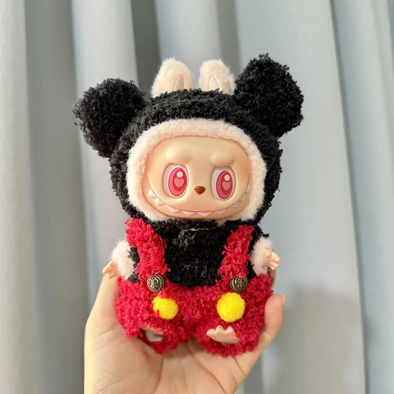 17cm Labubu Cute Mini Plush Doll'S Clothes  Dolls Sitting Party Outfit Accessories For Korea Kpop Exo Clothing DIY Gift