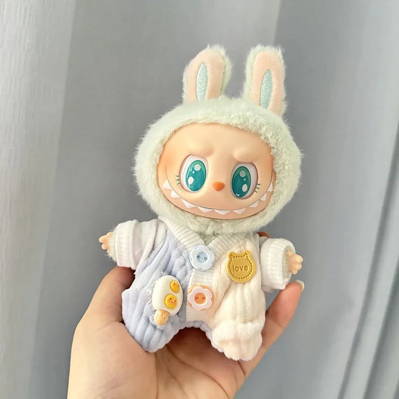 17cm Labubu Cute Mini Plush Doll'S Clothes  Dolls Sitting Party Outfit Accessories For Korea Kpop Exo Clothing DIY Gift