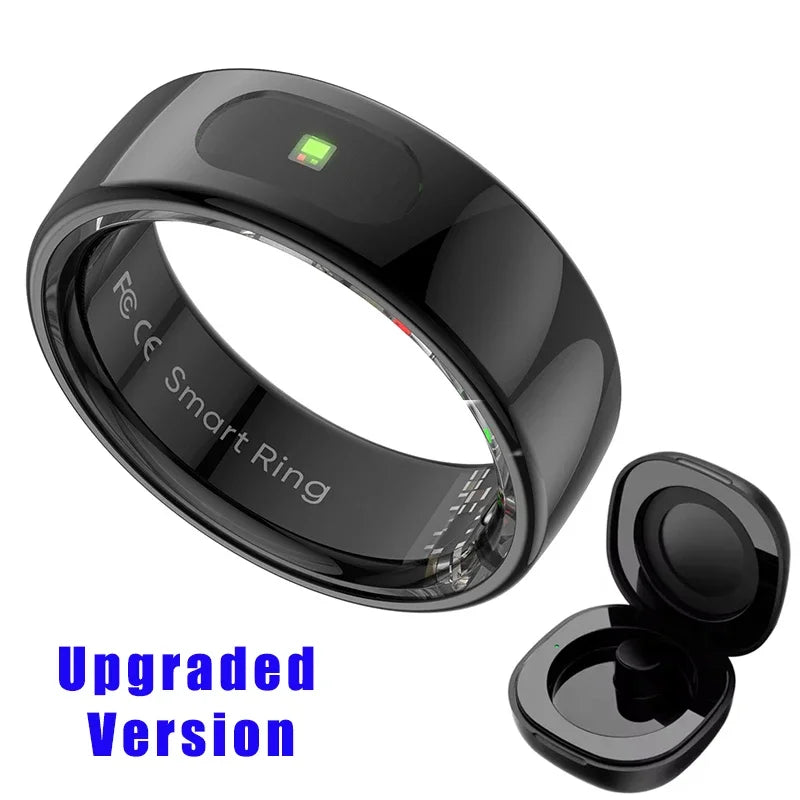Smart Ring with Charging Case for Skin Temperature Measure,Message Call Reminder,Sport Health Sleep Monitor,IP68 5ATM Waterproof